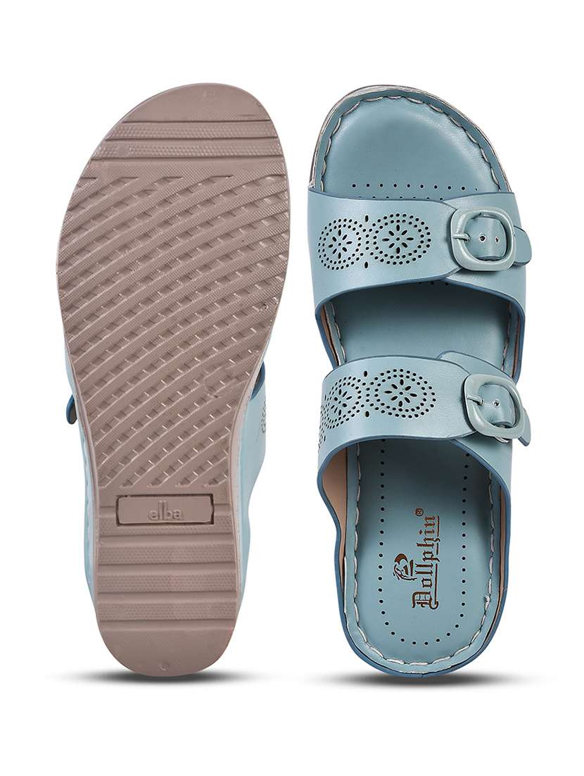 women light blue slip on sandal - 20508383 -  Standard Image - 4