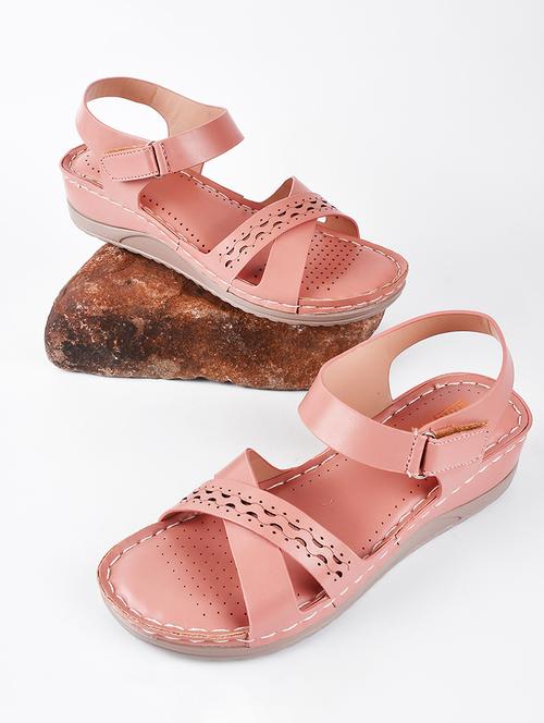 women peach ankle strap sandal - 20508388 - Standard Image - 0