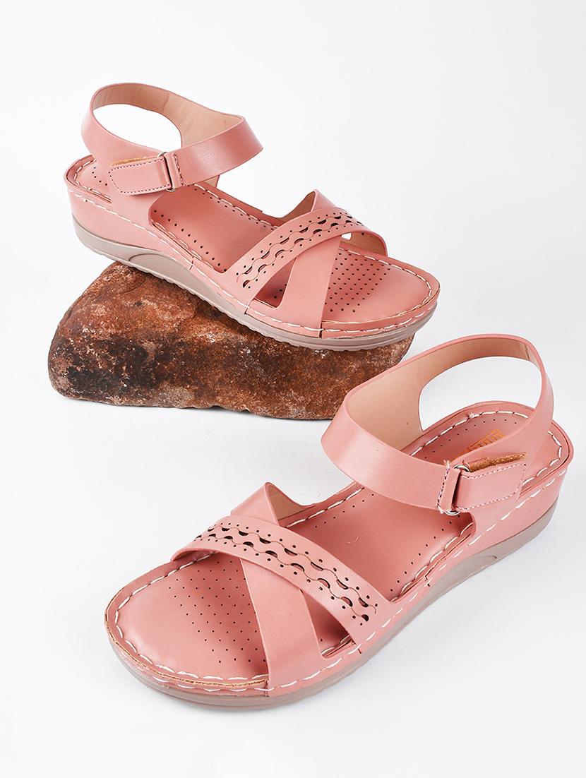 women peach ankle strap sandal - 20508388 - Zoom Image - 0