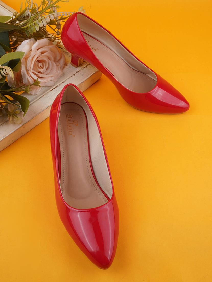 women red slip on kitten heel pump - 20508394 - Zoom Image - 0