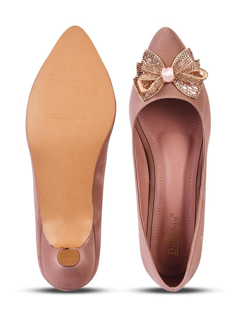 women pink embellished kitten heel pumps - 20508403 - Standard Image - 4