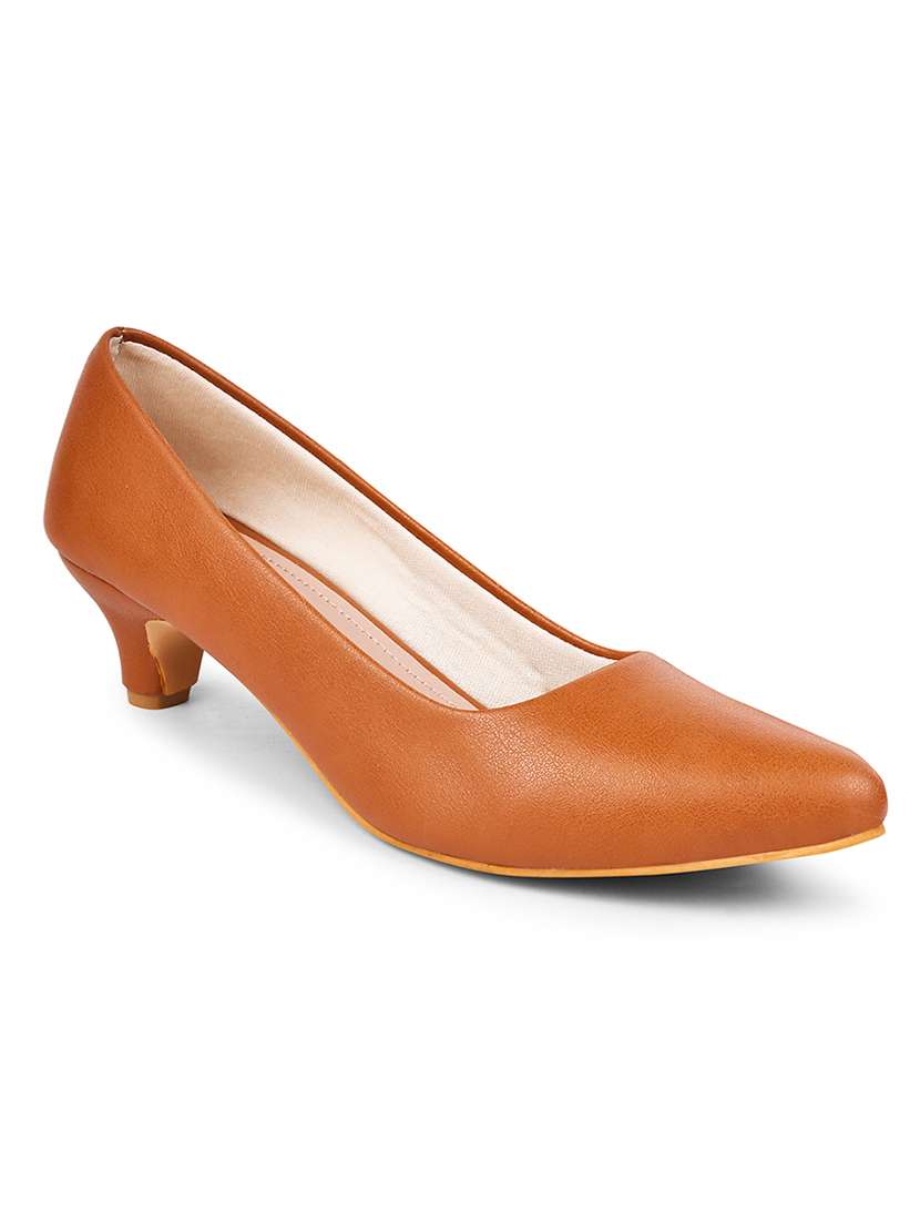 women brown slip on pump - 20508407 -  Standard Image - 1
