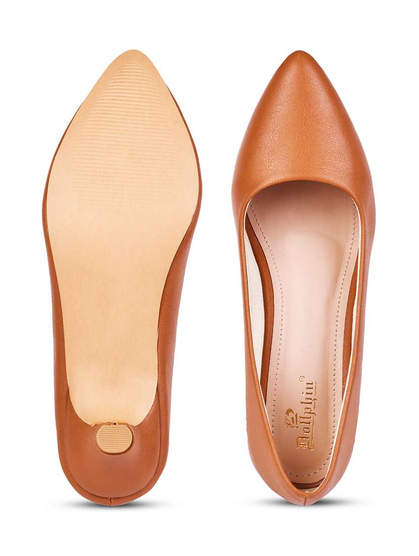 women brown slip on pump - 20508407 -  Standard Image - 4