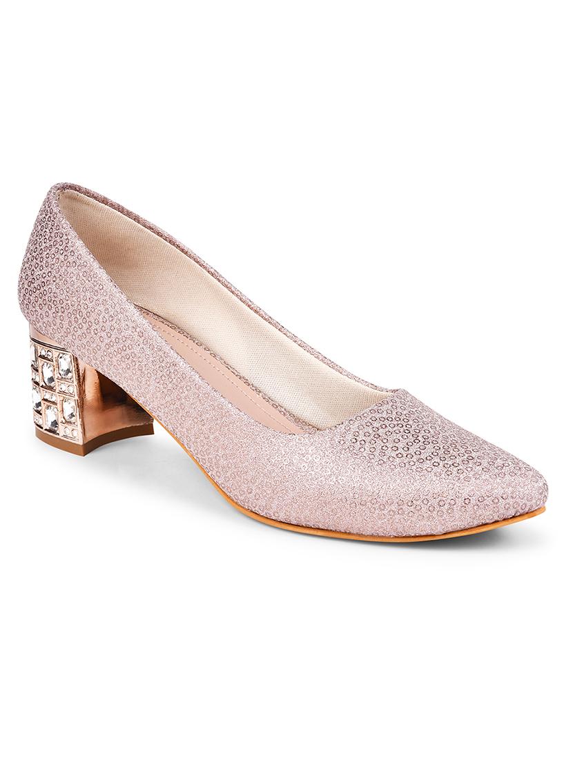 women pink embellished slip on pumps - 20508410 - Standard Image - 1