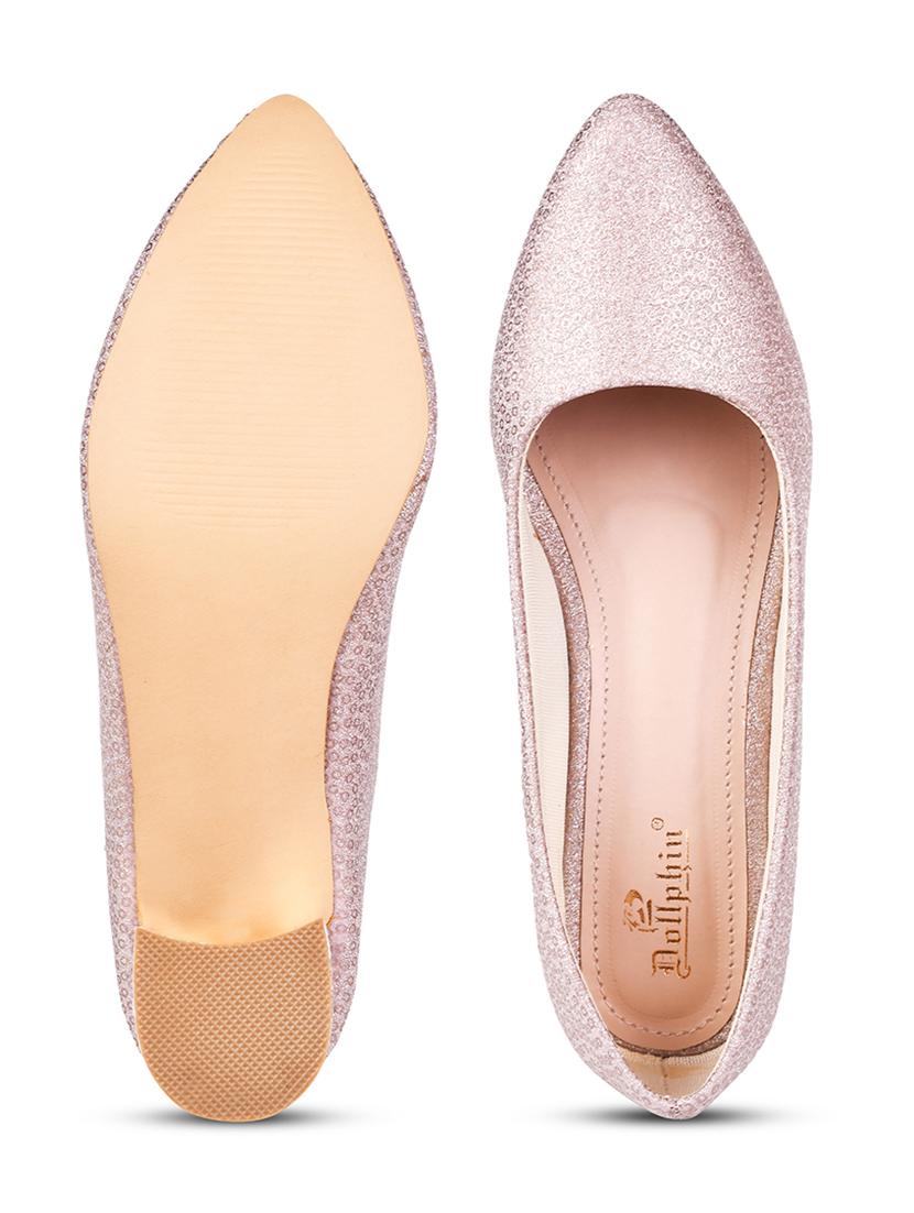 women pink embellished slip on pumps - 20508410 - Standard Image - 4
