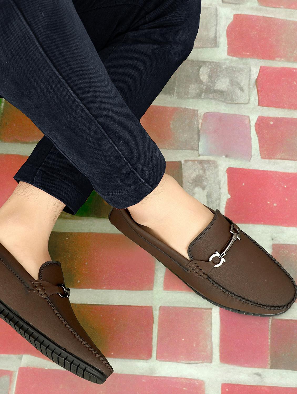 men solid taupe slip on moccasin - 20508727 - Standard Image - 1