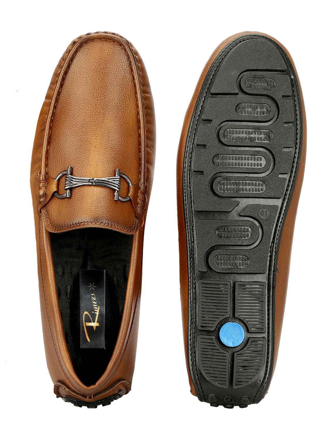 men solid tan slip on moccasin - 20508745 -  Standard Image - 4