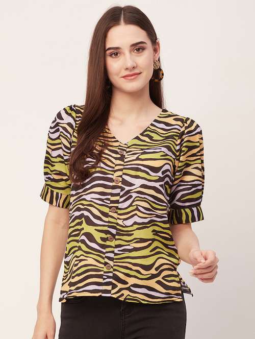 women multi colored polyester regular top - 20508838 -  Standard Image - 0