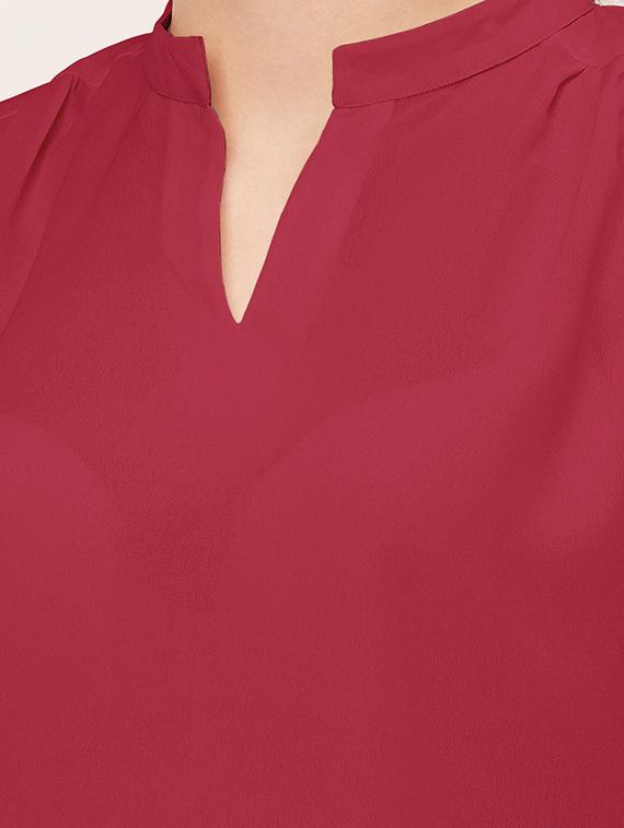 women magenta poly moss regular top - 20508849 - Standard Image - 4