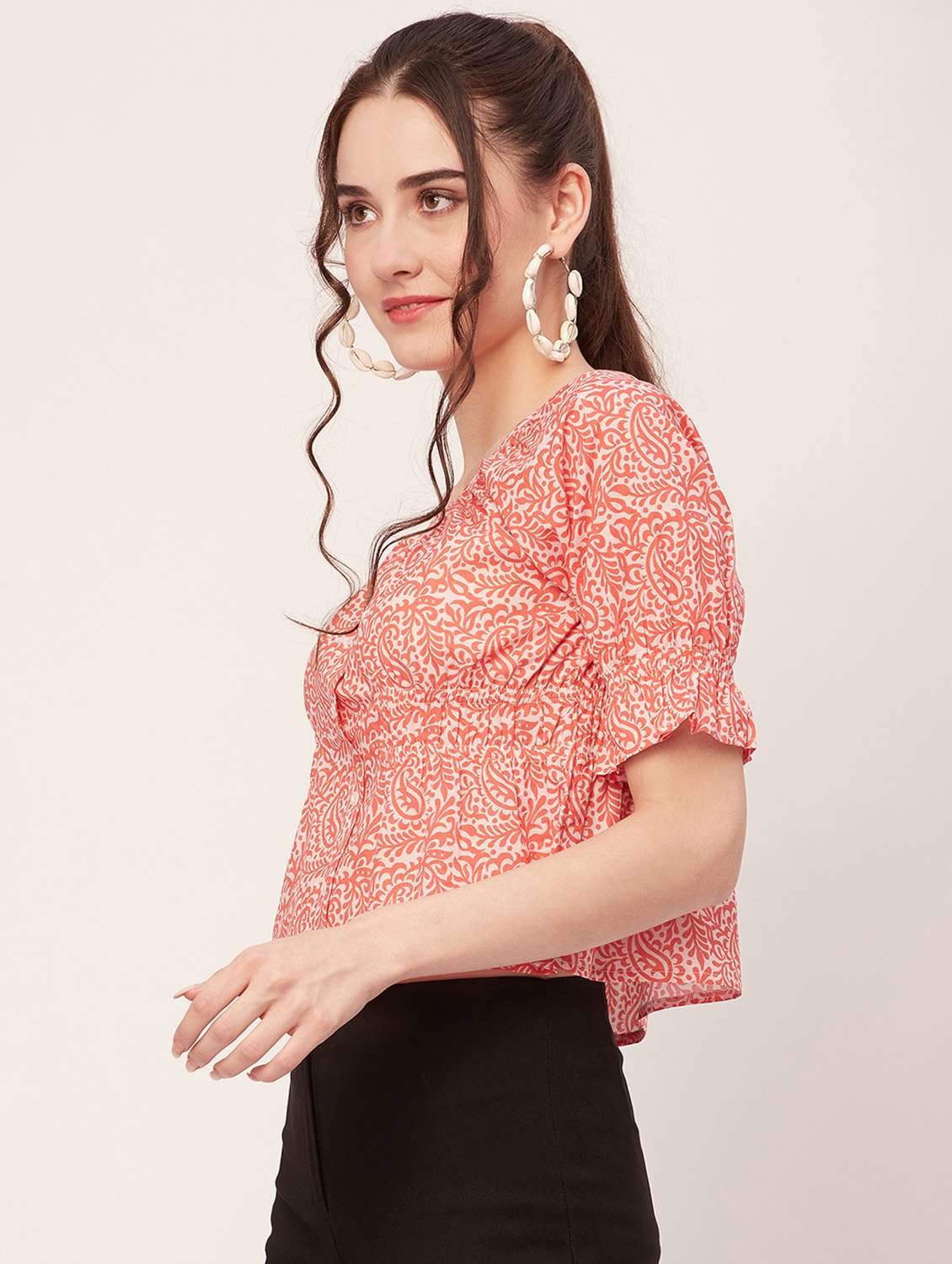 women ethnic motifs printed crop top - 20508852 -  Standard Image - 1