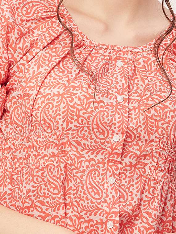 women ethnic motifs printed crop top - 20508852 -  Standard Image - 4