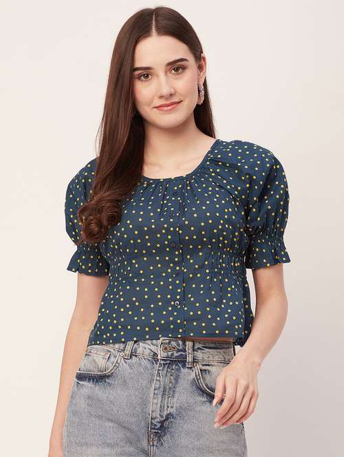 women printed a-line top - 20508856 - Standard Image - 0