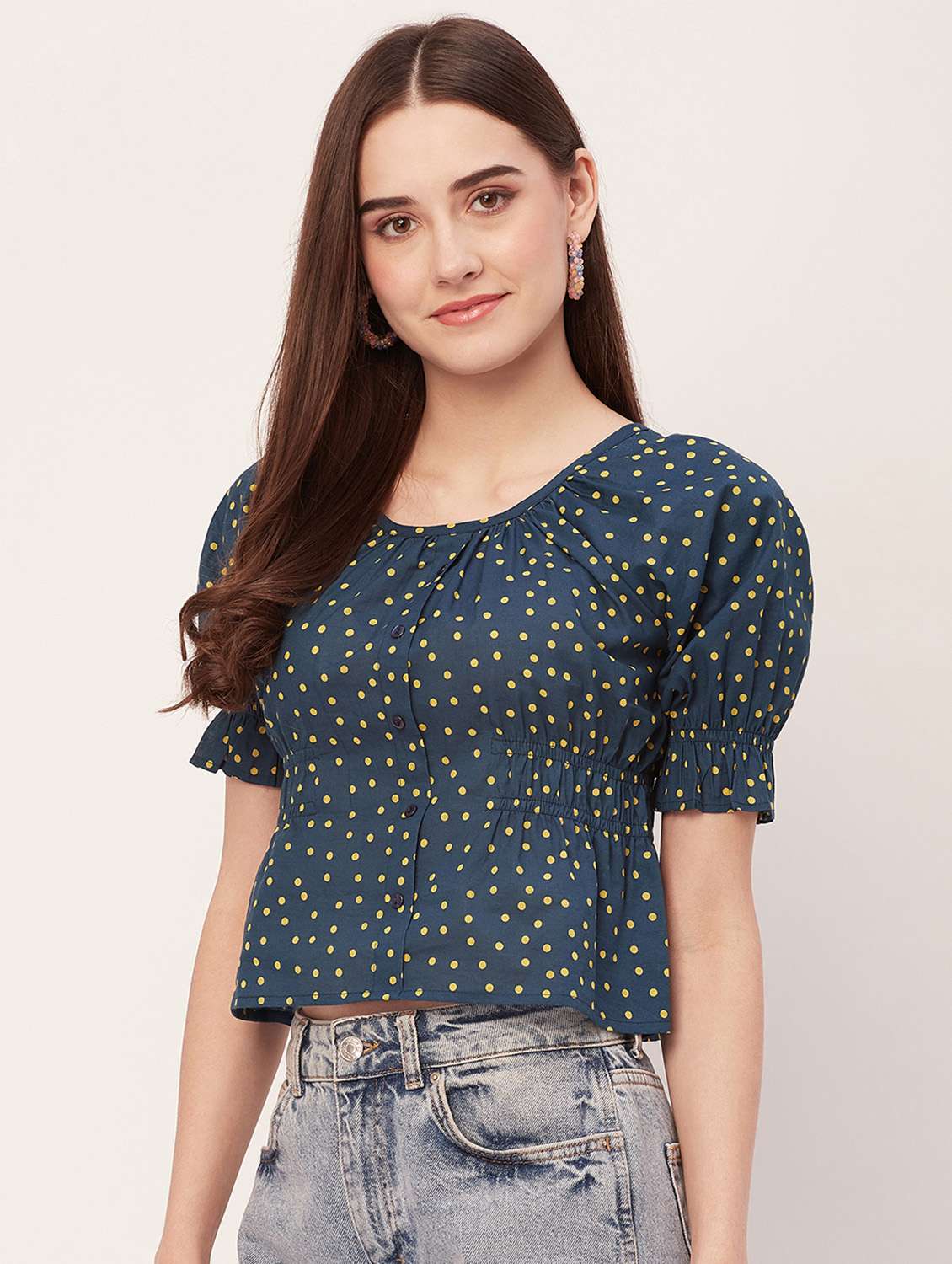 women printed a-line top - 20508856 - Standard Image - 1