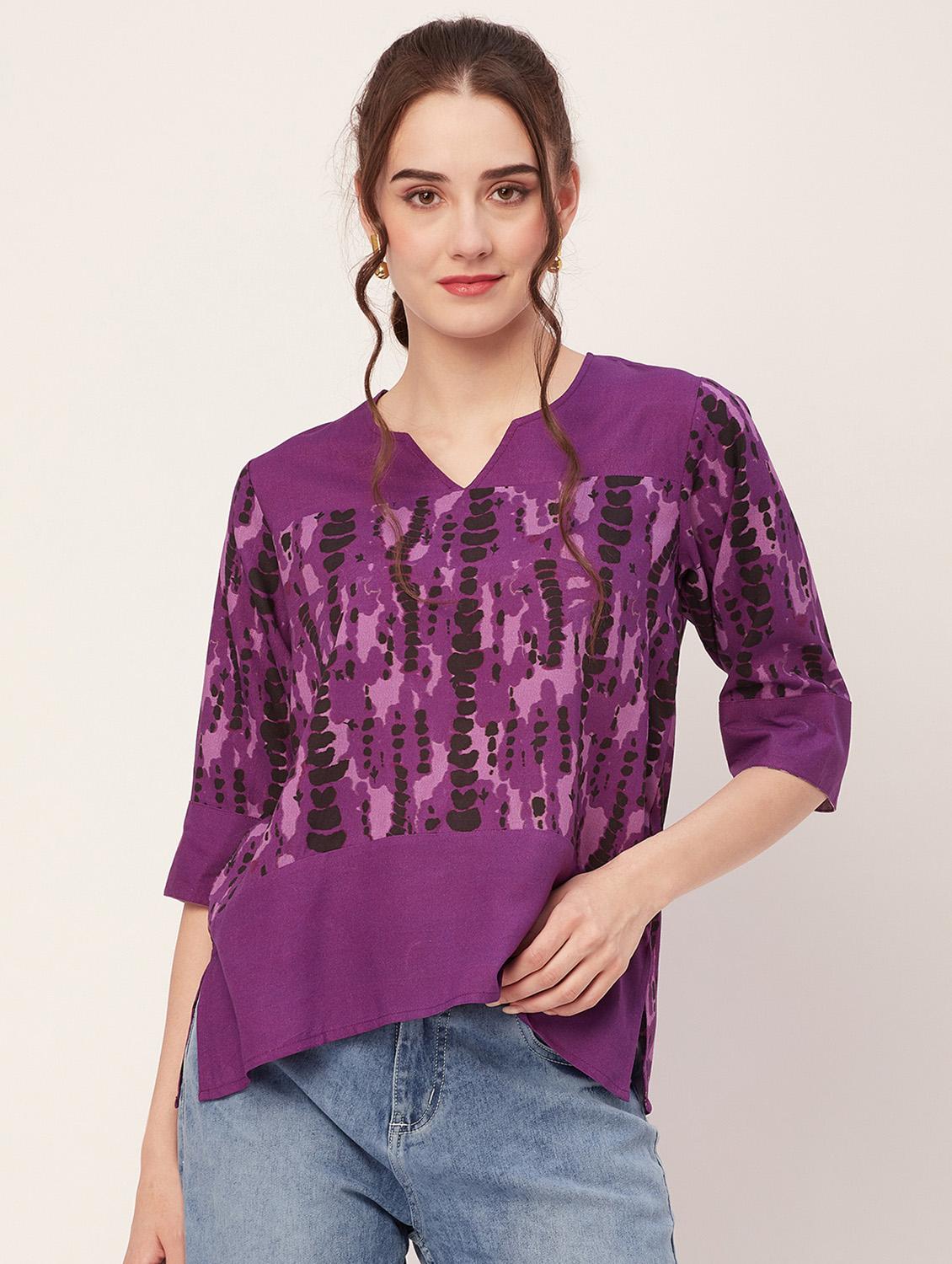 women printed regular top - 20508858 - Zoom Image - 0