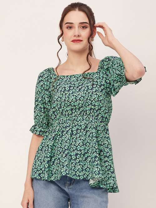 women floral printed peplum top - 20508868 - Standard Image - 0
