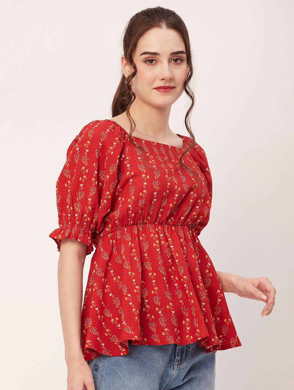 women printed peplum top - 20508869 -  Standard Image - 1