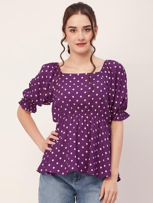 women printed peplum top - 20508871 - Standard Image - 0