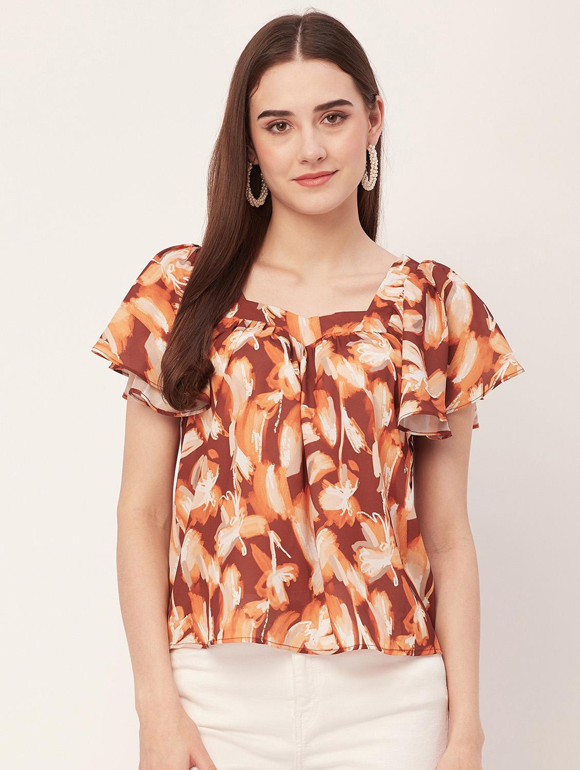 women printed flared sleeves regular top - 20508874 - Zoom Image - 0