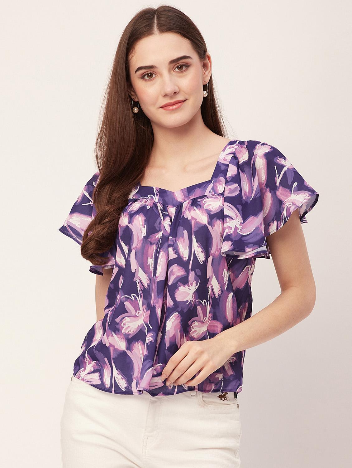women printed flared sleeves regular top - 20508875 - Zoom Image - 0