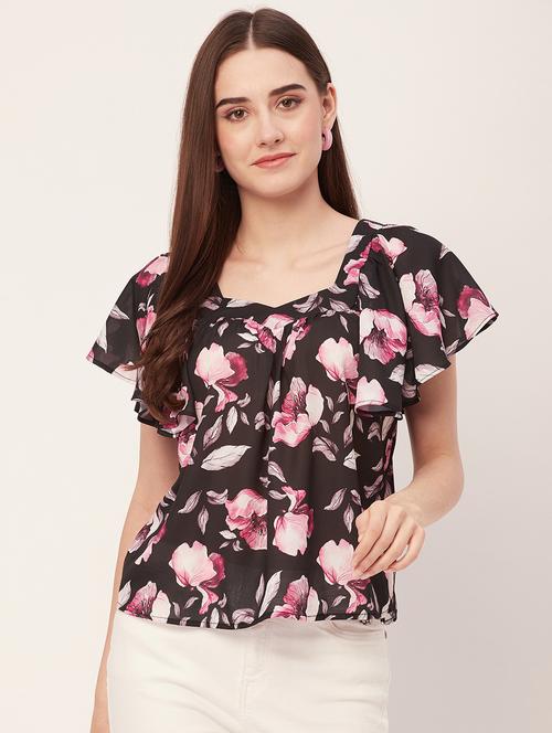 women floral printed flared sleeves regular top - 20508877 - Standard Image - 0