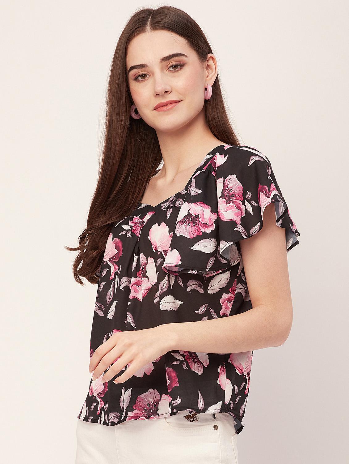 women floral printed flared sleeves regular top - 20508877 -  Standard Image - 1