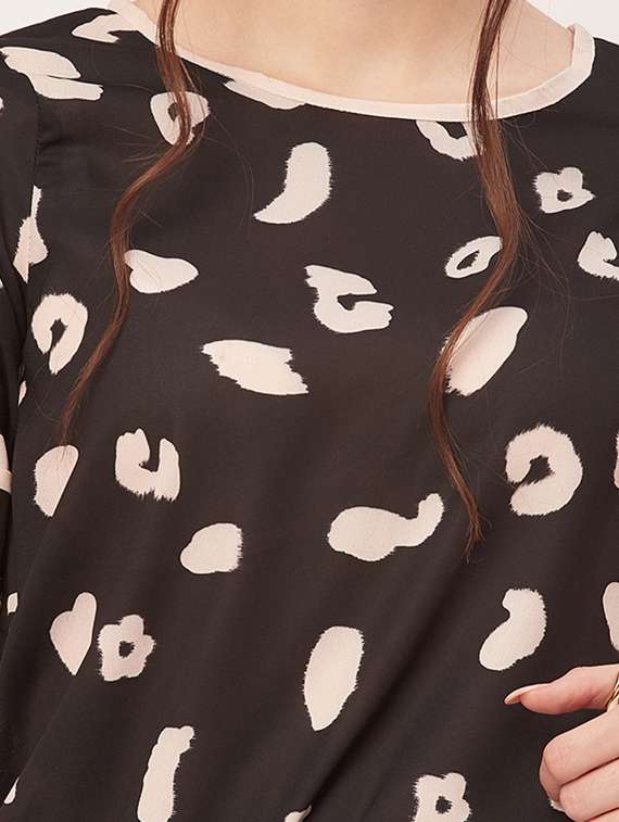 women black printed regular top - 20508886 - Standard Image - 4