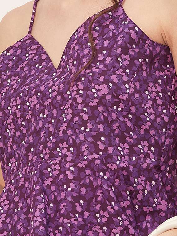 women purple poplin peplum top - 20508905 -  Standard Image - 4