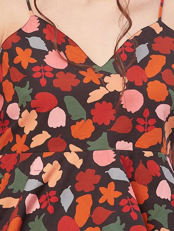 women multi color poplin peplum top - 20508907 -  Standard Image - 4