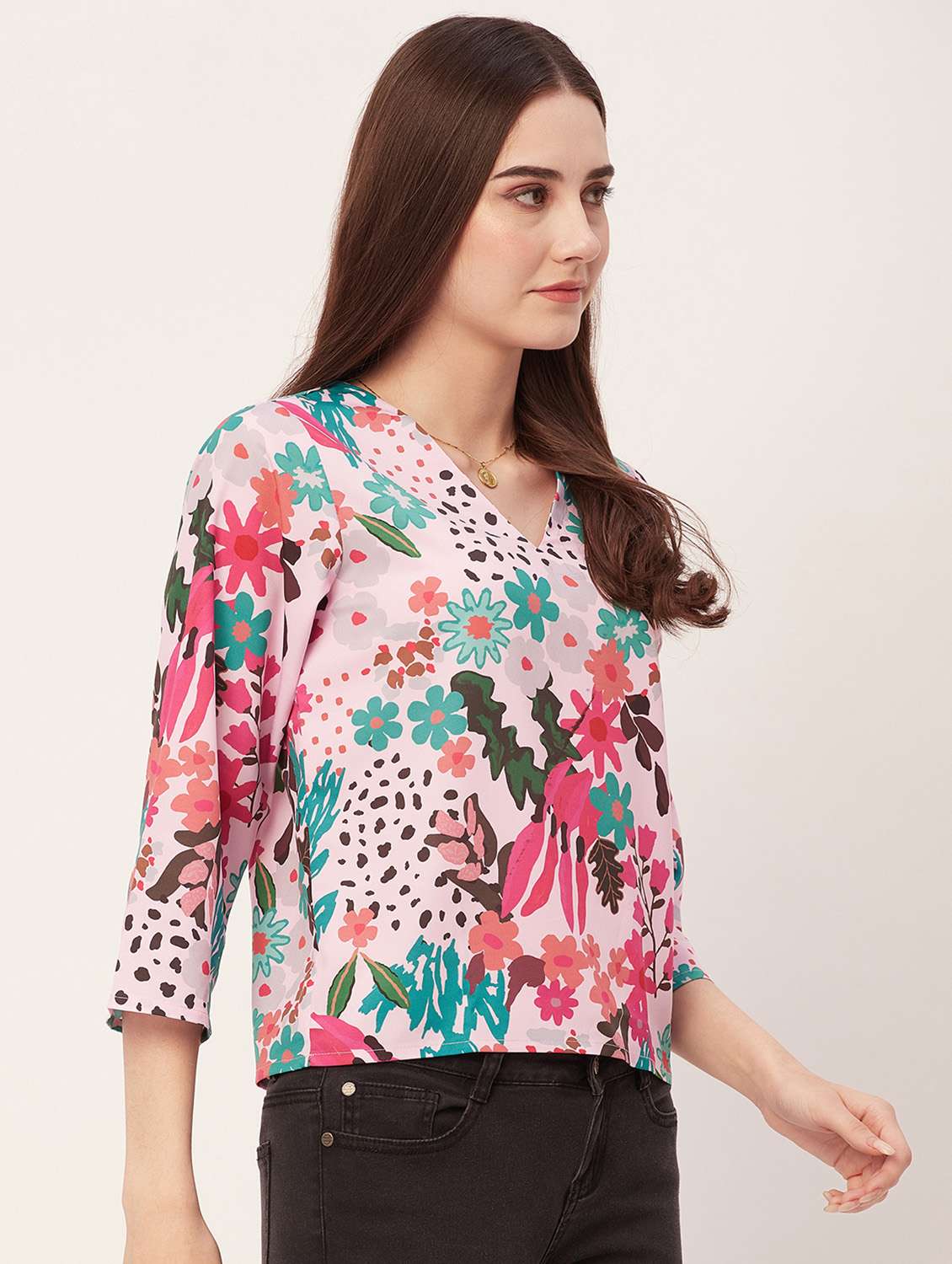 women tropical printed regular top - 20508911 -  Standard Image - 1