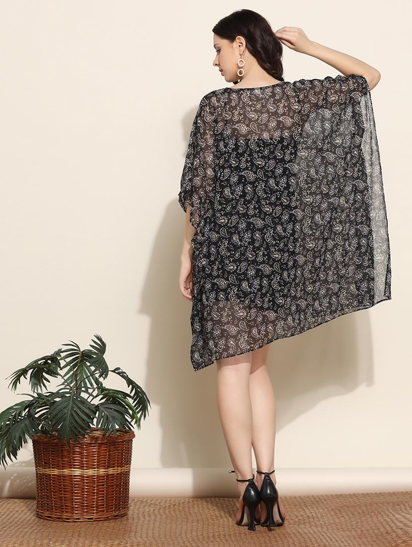 women v-neck paisley printed kaftan dress - 20508922 - Standard Image - 4