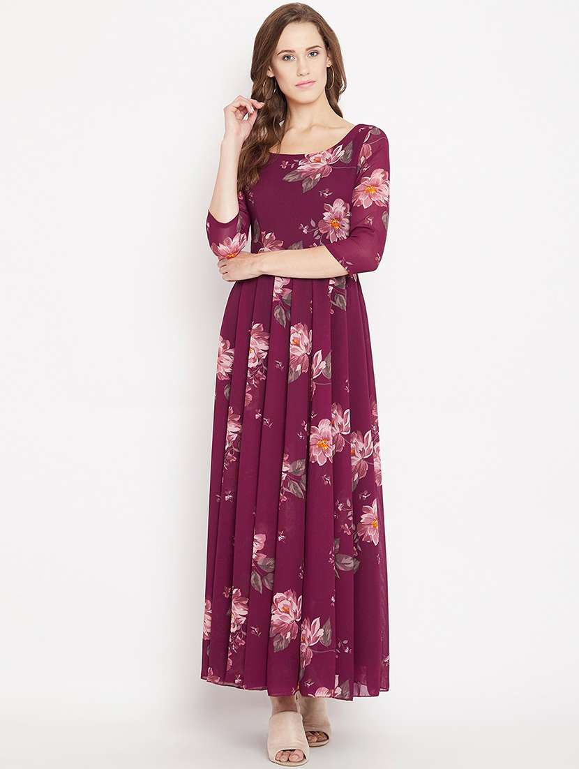 women printed maxi dress