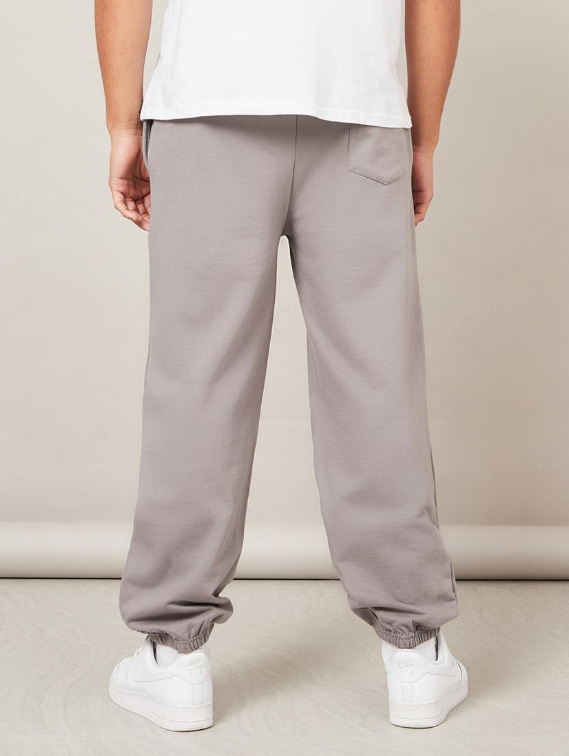 grey cotton jogger track pant - 20509303 - Standard Image - 1