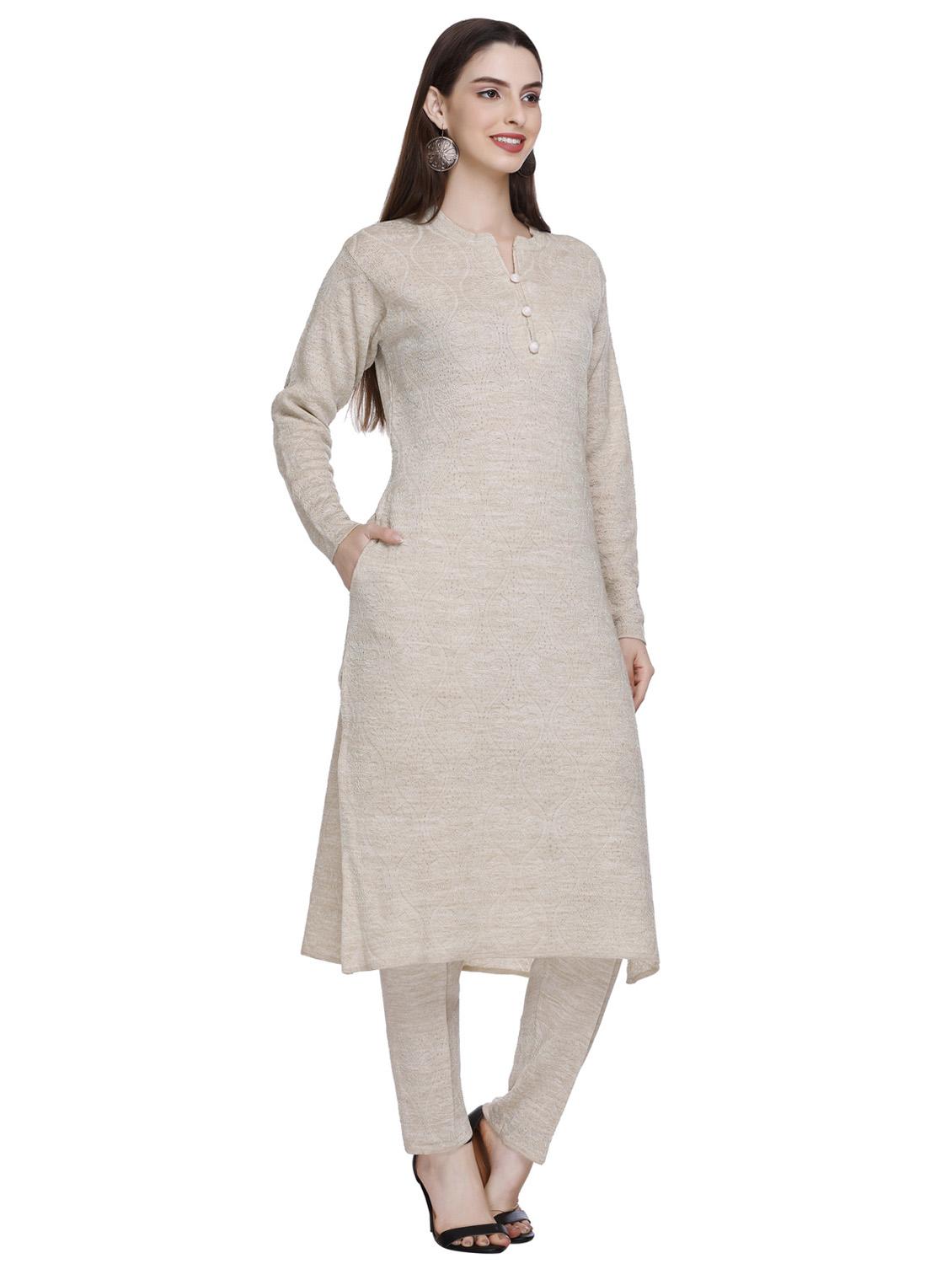 women self design wool suit set with dupatta - 20509509 - Standard Image - 1