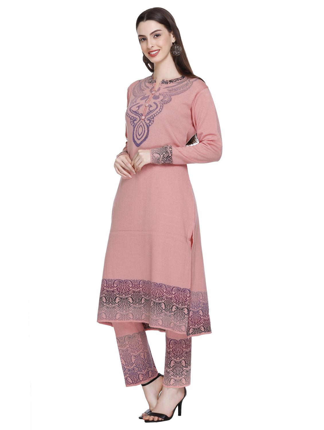 women self design wool suit set with dupatta - 20509513 - Standard Image - 4