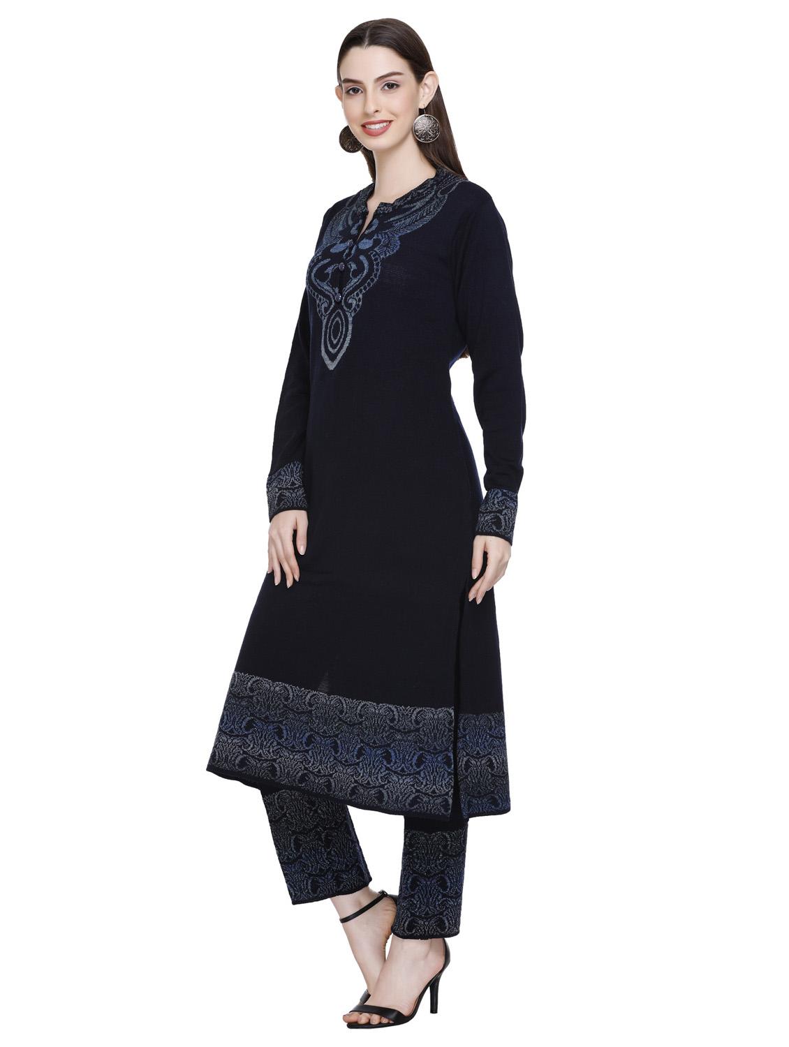 women self design wool suit set with dupatta - 20509516 - Standard Image - 4