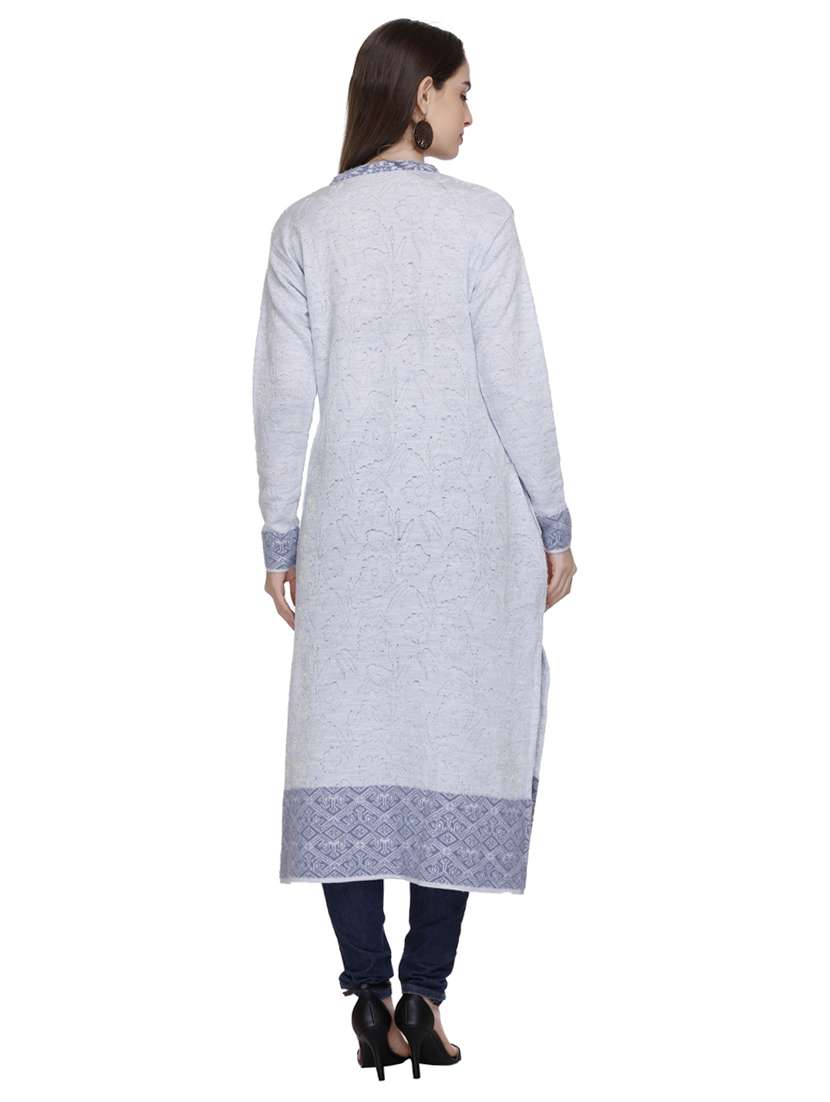 grey self design woolen kurta - 20509517 -  Standard Image - 4