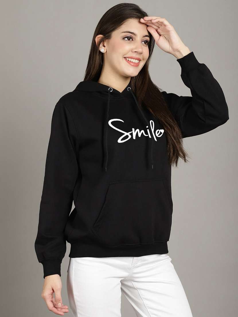 women black fleece hoodie - 20509549 -  Standard Image - 1