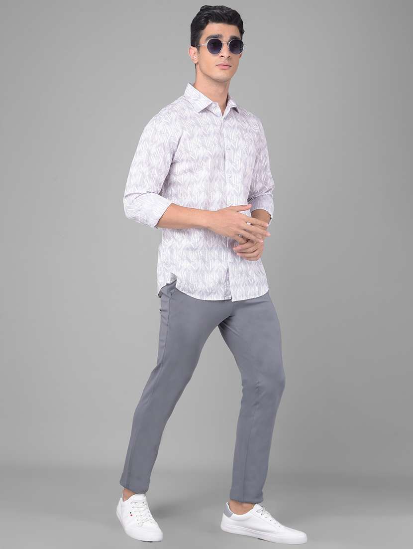 grey geometric printed casual shirt - 20509667 - Standard Image - 4