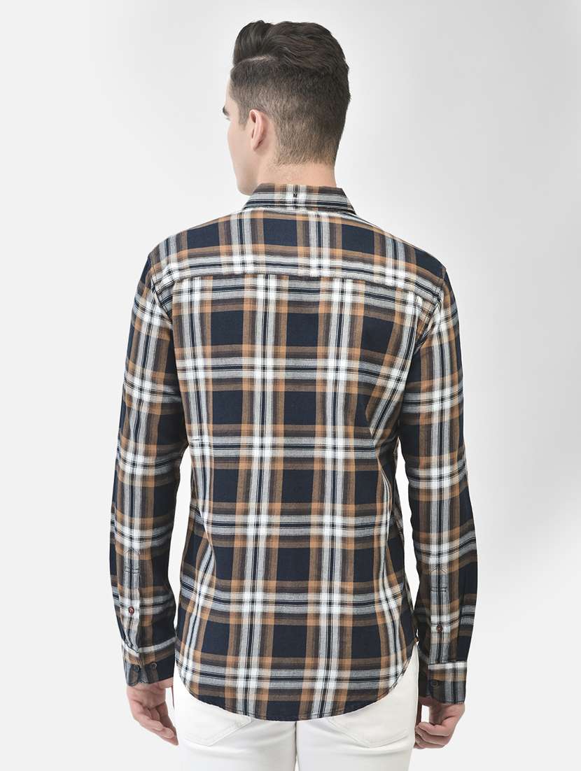 Men Checkered Multi Colored Cotton Casual Shirt - 20509709 -  Standard Image - 4