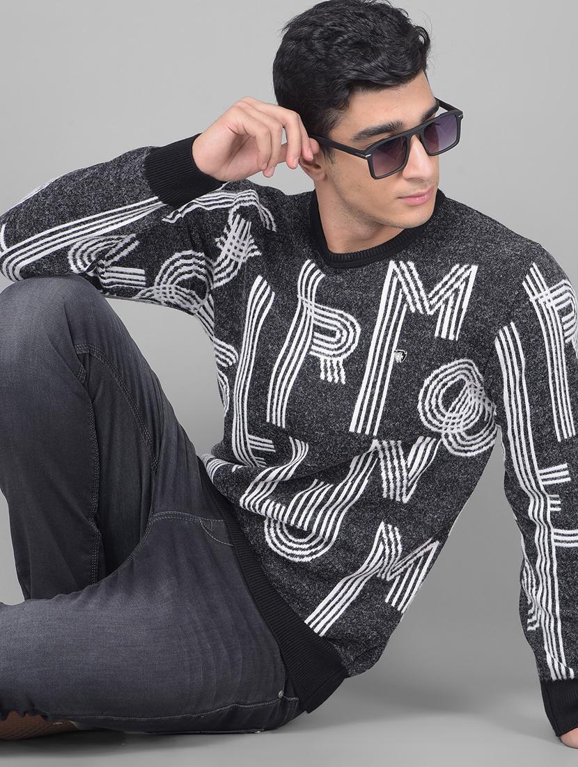 men steel grey typographic pullover - 20509774 - Standard Image - 1
