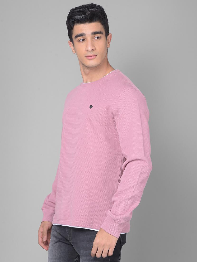 men mauve solid regular pullover - 20509811 - Standard Image - 1