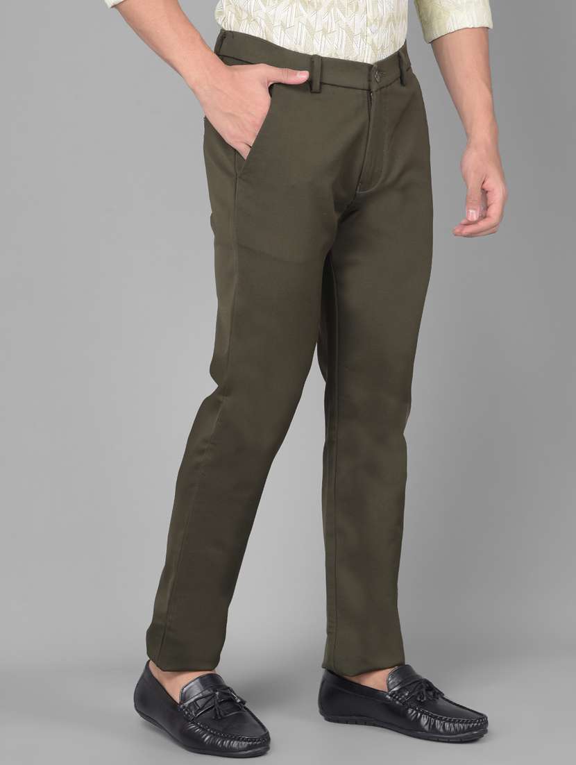 men cotton flat front casual trouser - 20509833 -  Standard Image - 1