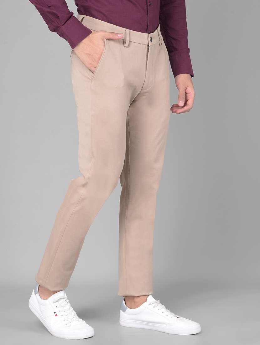 men cotton flat front casual trouser - 20509834 -  Standard Image - 1