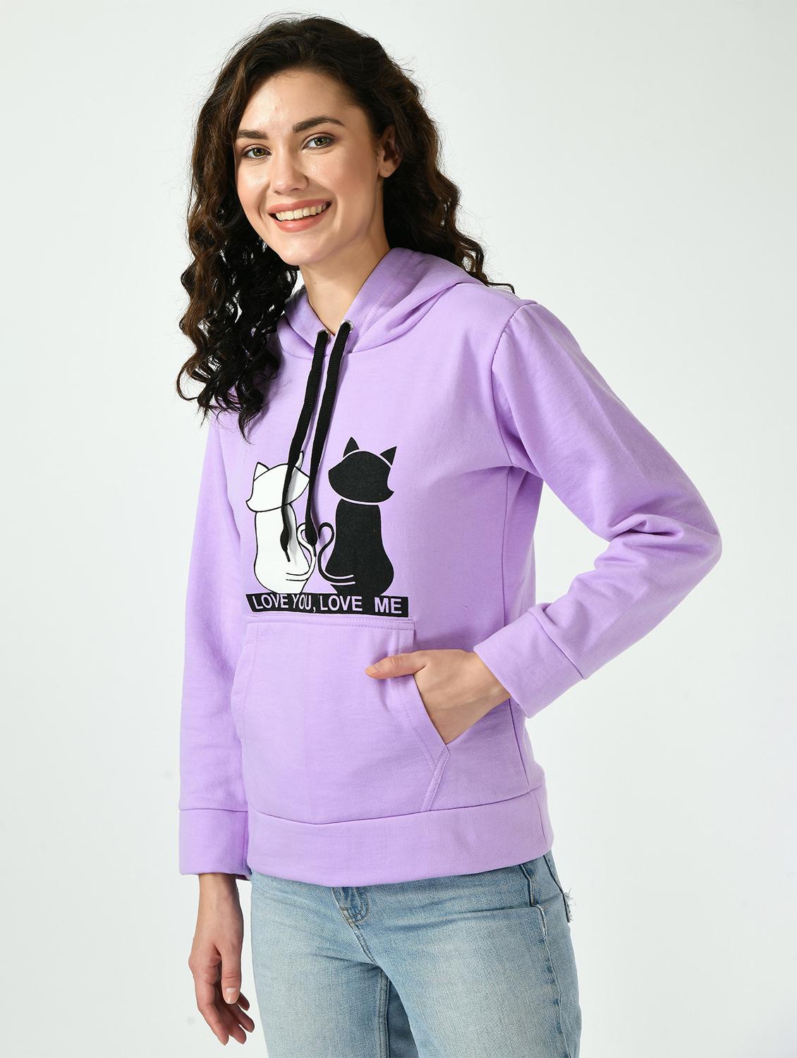 printed hood neck sweatshirt - 20510270 -  Standard Image - 1