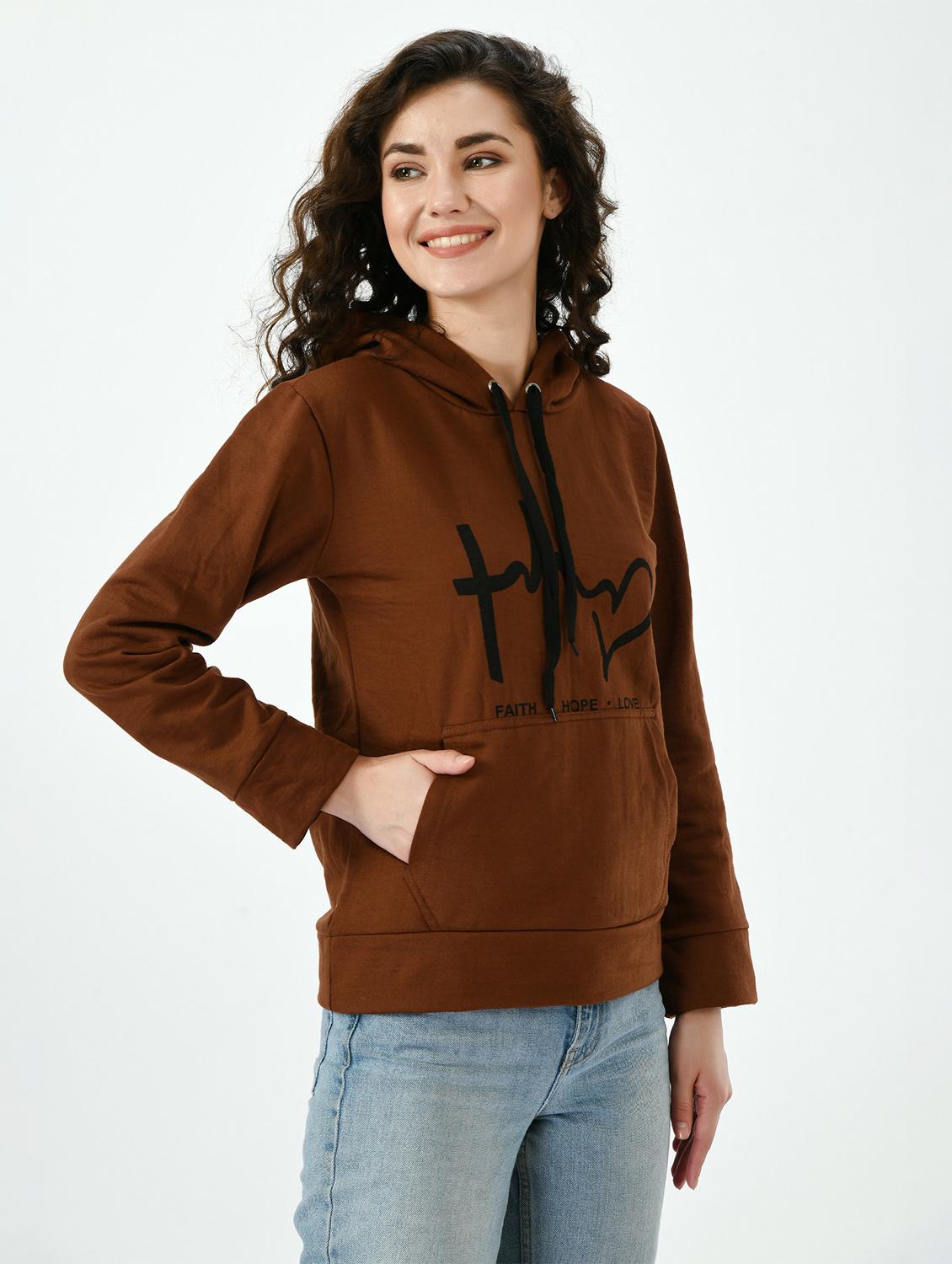 printed hood neck sweatshirt - 20510277 - Standard Image - 1