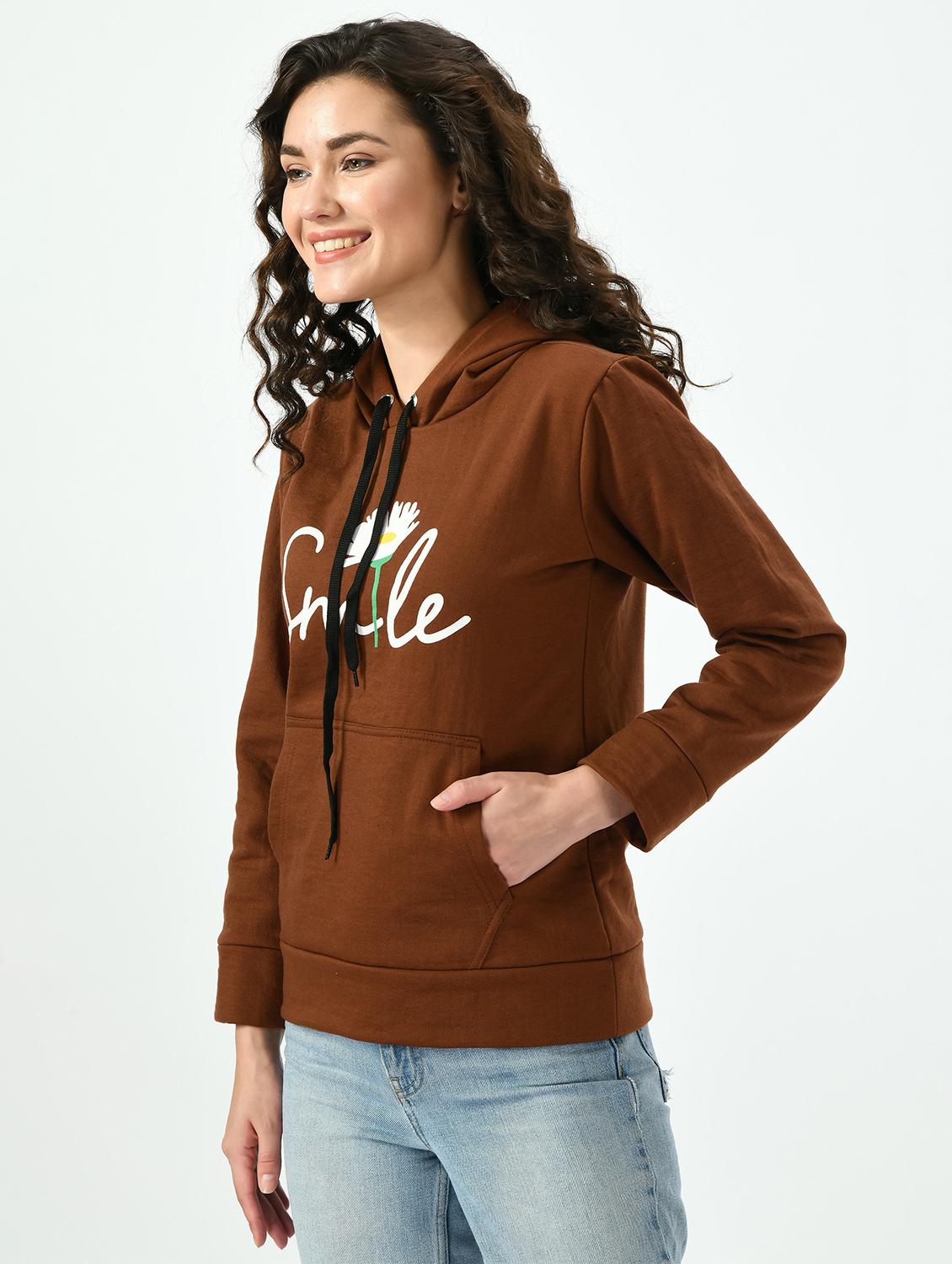 printed hood neck sweatshirt - 20510286 -  Standard Image - 1