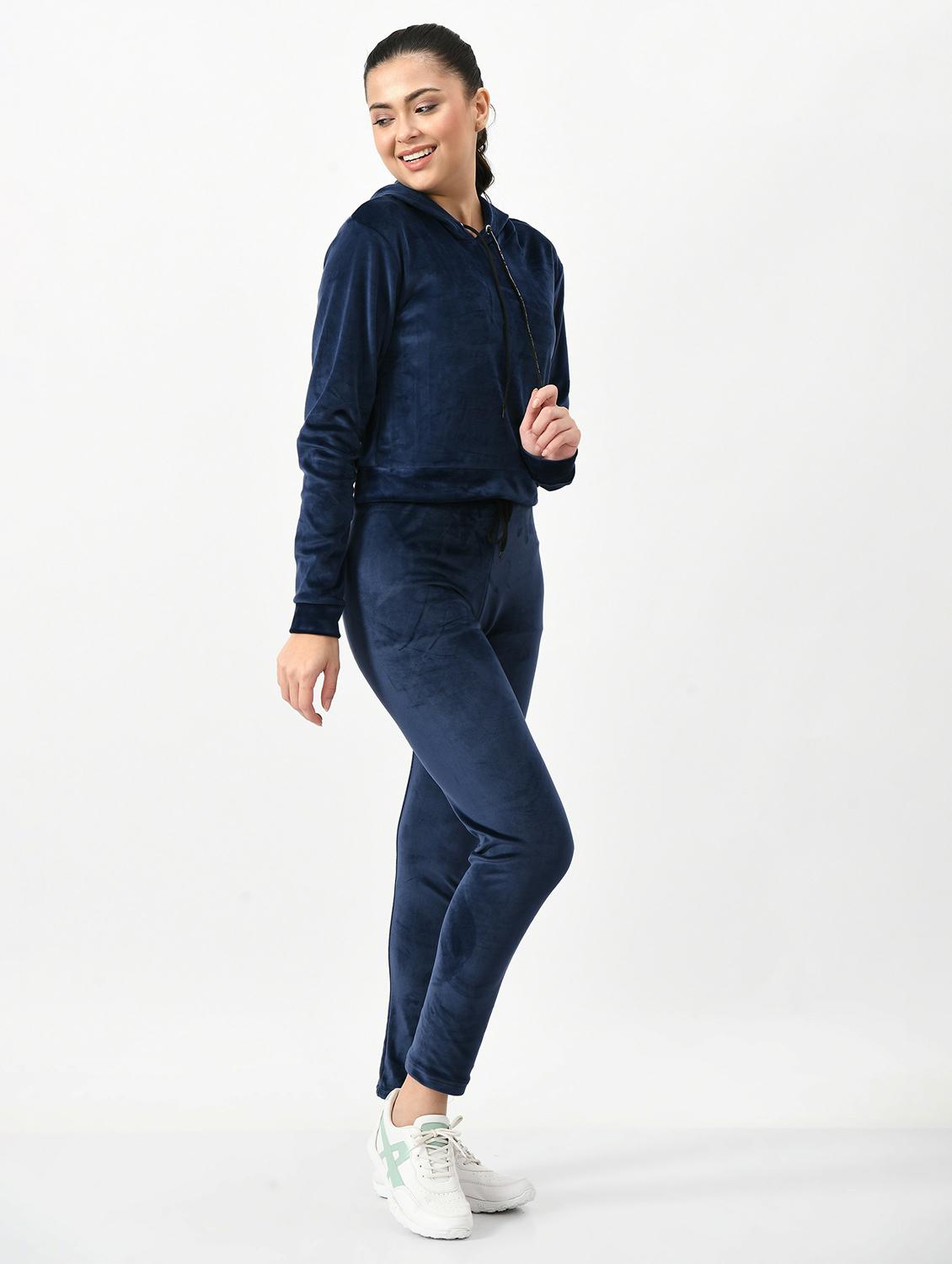 navy blue cotton blend hoodies sweatshirt - 20510300 -  Standard Image - 1