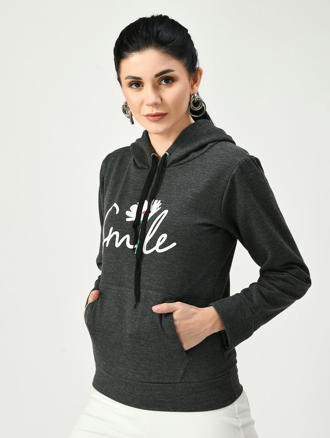 printed hood neck sweatshirt - 20510330 -  Standard Image - 1