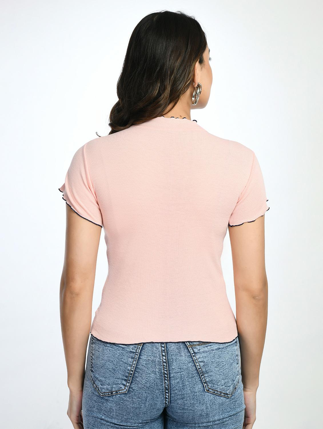 women applique work short sleeves top - 20510346 - Standard Image - 1
