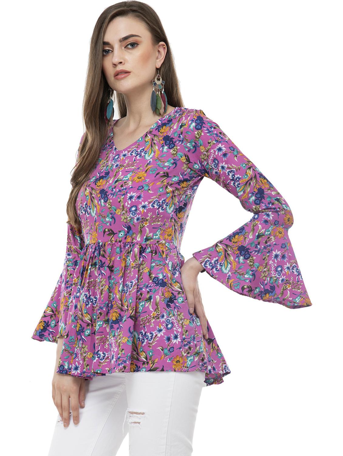 women floral print peplum top - 20510534 - Standard Image - 1